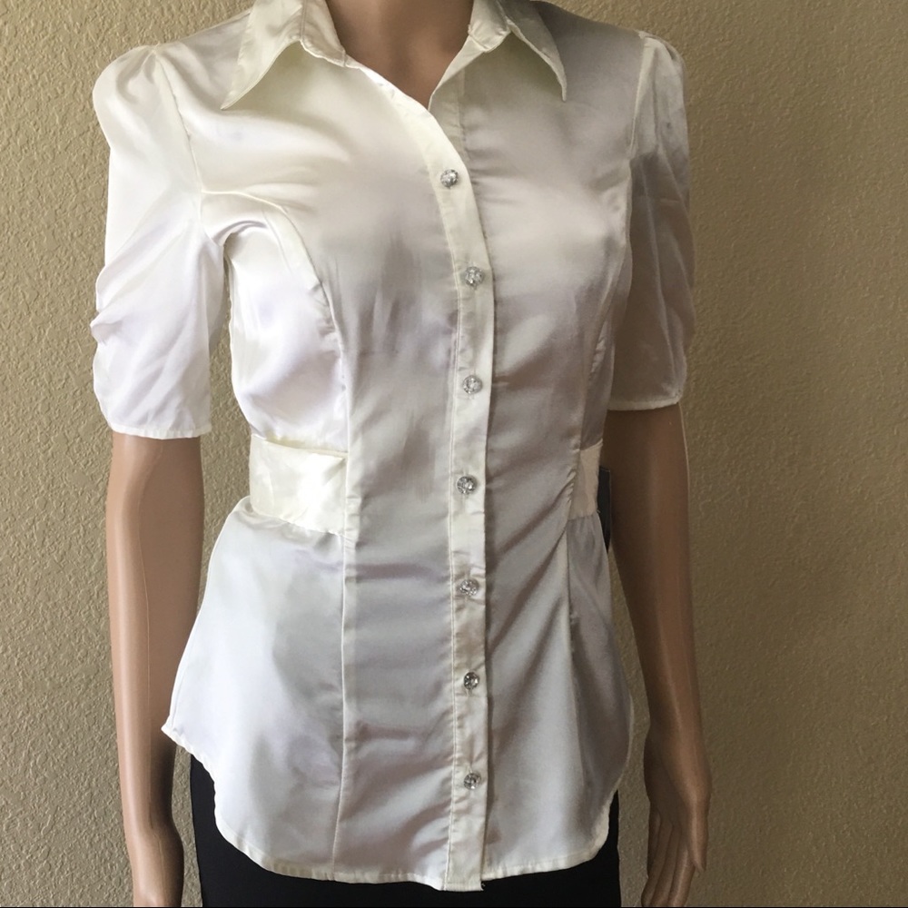 Byline Button Down Faux Diamond Buttons Small